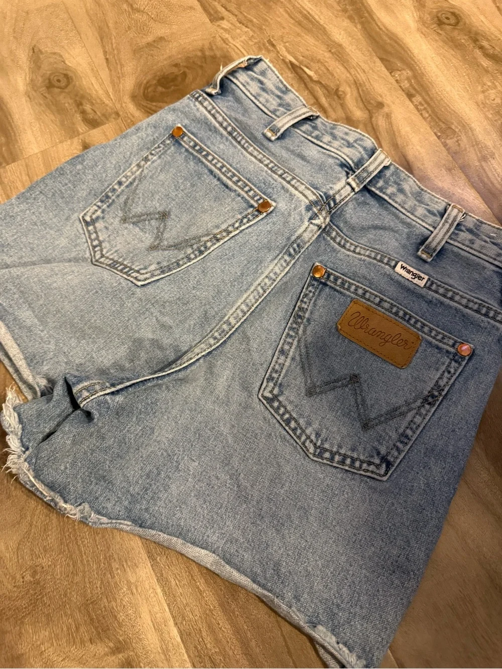 Wrangler Light Blue Denim Cutoff Shorts